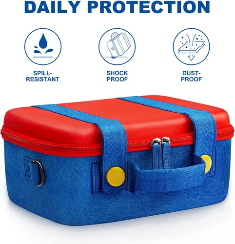 Vista 4 de FUNLAB Funda de transporte para Switch compatible con Nintendo SwitchOLED, carcasa rígida para Switch con soporte de 14 juegos para Switch