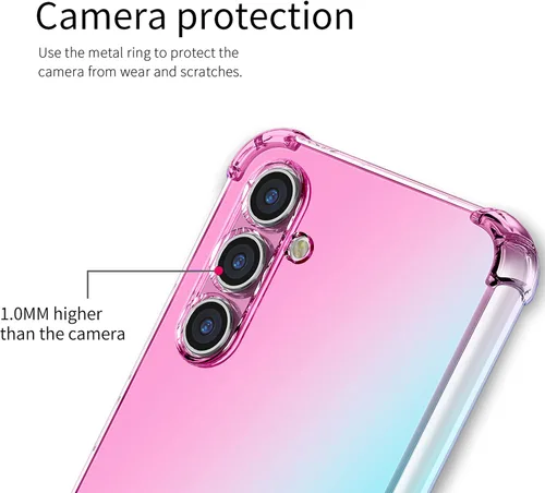Vista 3 de Osophter Funda para Samsung Galaxy A54 5G, Samsung A54 5G, transparente translúcida con protector de pantalla, esquinas reforzadas, TPU absorción