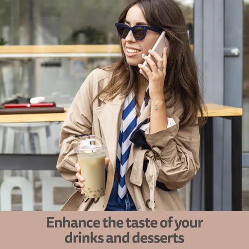 Vista 6 de Fanale Bola de gelatina Boba de cristal de agar, lista para servir, textura suave para masticar, perlas Boba instantáneas para té de burbujas, yogur