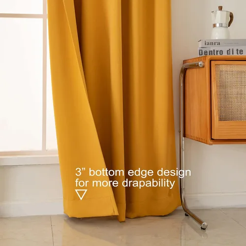 Vista 6 de Pickluc Cortinas opacas de 84 pulgadas de largo, 2 paneles de cortinas opacas para dormitorio o sala de estar, pestaña trasera y bolsillo