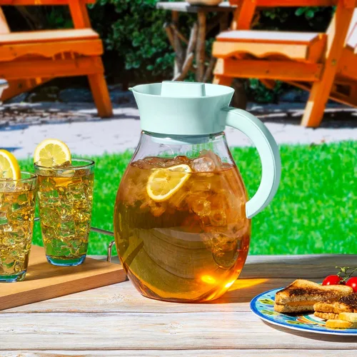 Vista 7 de Primula - Jarra grande para preparar té helado con infusor, jarra de plástico para bebidas con tapa hermética a prueba de fugas, filtro reutilizable