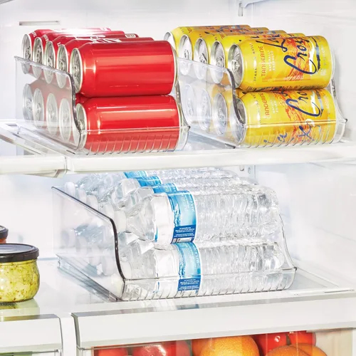 Vista 7 de Organizador de botellas de agua iDesign para refrigerador o despensa - Transparente - Fabricado en EE. UU