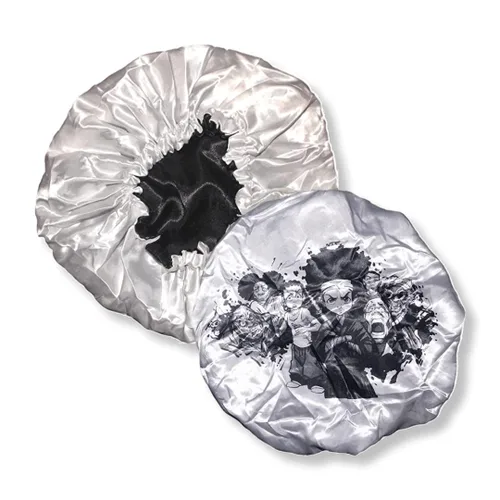 Vista 29 de Gorro de Anime con Banda Elástica Suave Ajustable para Mujeres y Hombres Gorros Sedosos para Dormir Tela de Satén Cómoda, Rojo Op