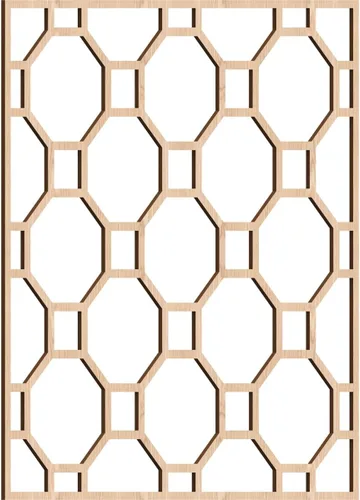 Vista 8 de 7 3/8"W x 7 3/8"H x 1/4"T Extra Small Pontiac Decorative Fretwork Wood Wall Panels, Alder