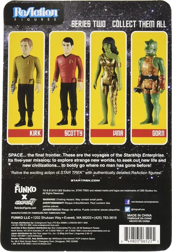 Vista 2 de Star Trek: The Original Series Beaming Kirk Reaction - Figura de acción retro de 3 3/4 pulgadas, edición limitada