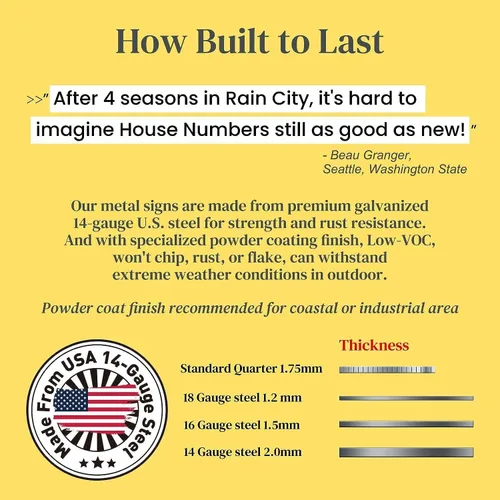 Vista 8 de Números de casa para exteriores, números de dirección de metal para casa, letreros de dirección personalizados para casas, placa de dirección