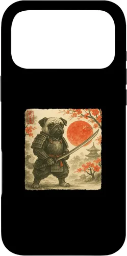 Vista 22 de Pug Samurai Japanese Warrior Costume Sumi-e Art Funny Case for iPhone 16