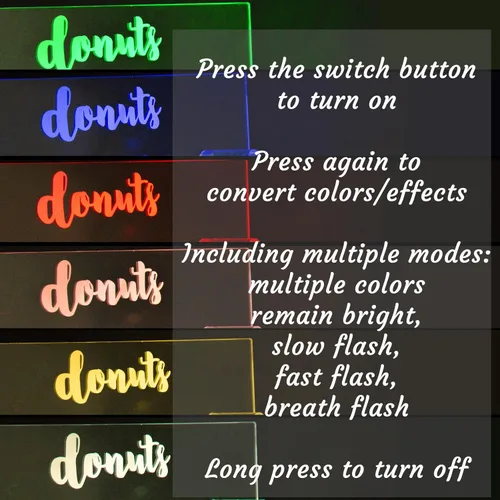Vista 5 de LUGUNU Soporte de pared de acrílico con forma de dona con luz LED, soportes reutilizables para donas para decoración de fiesta de donas, fiesta