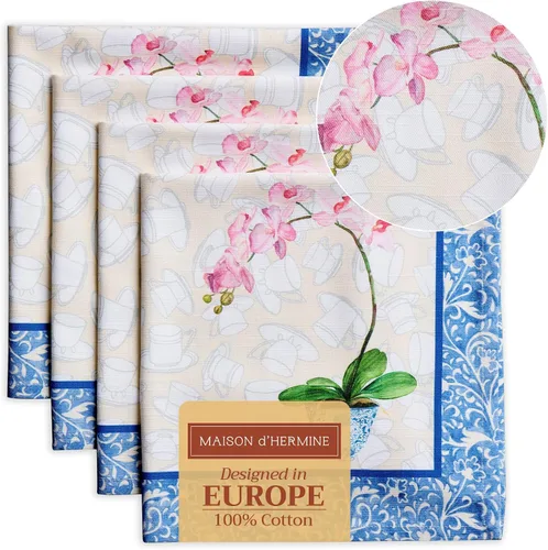 Vista 54 de Maison d' Hermine - Juego de 4 servilletas 100 % de tela de algodón lavable, decorar o regalar, hogar, cocina, comedor, fiestas de cóctel