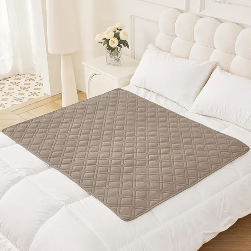 Vista 61 de Smiry Funda impermeable para cama de mascota, suave y lavable, para muebles, cama, sofá, reversible, a cuadros (30 x 53 pulgadas, color beige/beige)
