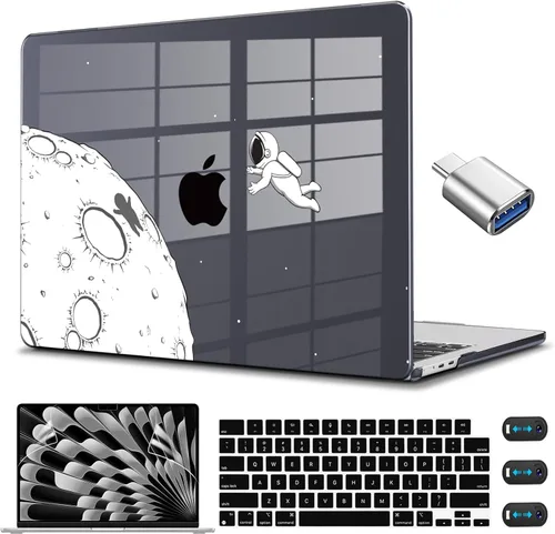 Vista 9 de CISSOOK Compatible con MacBook Air de 15 pulgadas, estuche 2025 2024 2023 Modelo de lanzamiento A3114 A2941, estuche rígido de plástico con funda