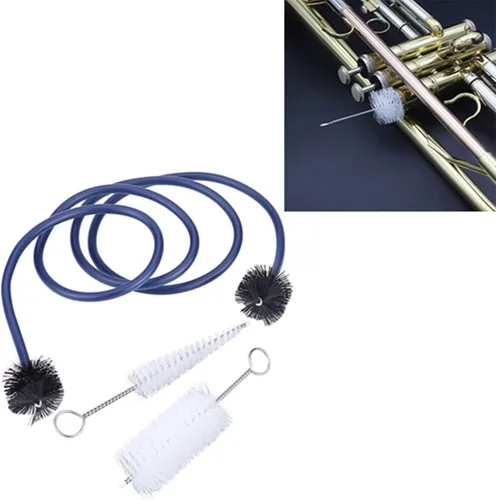 Vista 5 de Akozon Kit de limpieza de trompeta Cepillo de serpiente Cepillo de trompeta Cepillo de agujero de trompeta Limpieza de instrumentos Serpiente