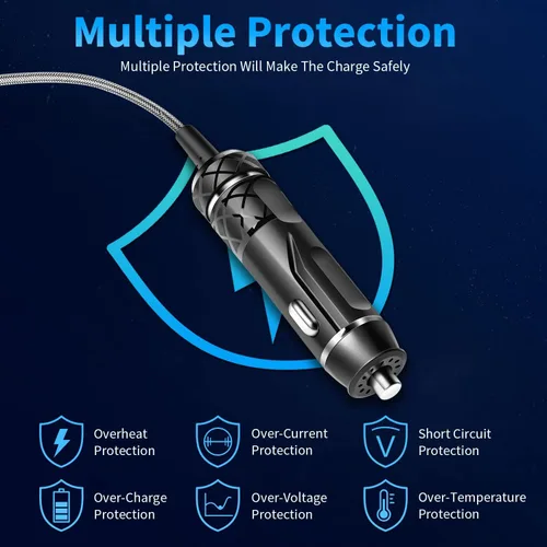 Vista 6 de TAIFU Cable de alimentación de 12 V/24 V CC para refrigerador de coche para Euhomy CFC-18, BougeRV CR22, Alpicool C15, ICECO GO20, Anker SOLIX