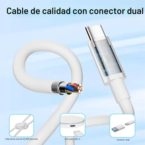 Vista 4 de MagSafe Charger 2 Pack Magnetic Wireless Charger Fast Charging Pad Dos cables USB-C y dos adaptadores USB-A, compatibles con iPhone Blanco