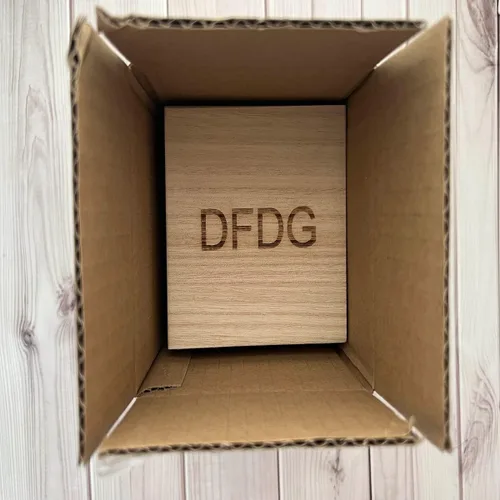 Vista 6 de DFDG - Caja de almacenamiento de madera con tapa, decoración de caja de tesoro de madera, para manualidades, sin pintar, caja de madera, caja