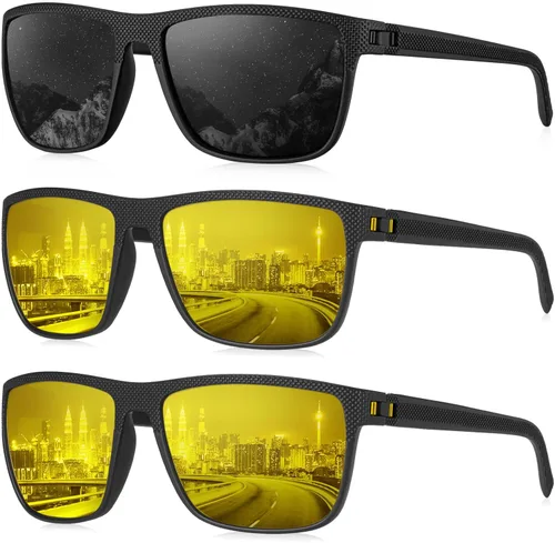 Vista 39 de KALIYADI Gafas de sol polarizadas para hombre, gafas de sol ligeras con protección UV para conducir, pescar y jugar golf