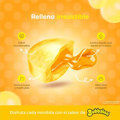 Vista 3 de Bubbaloo Adams- goma de mascar 47 pz- sabores varios (Platano, 47pz)