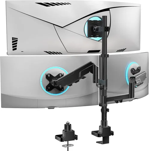 Vista 8 de WALI Soporte para 4 Monitores para Ultraanchos de hasta 49 pulgadas en el Soporte Superior y Pantallas de 27 pulgadas en los Soportes Inferiores