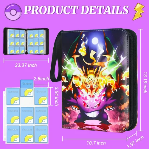 Vista 5 de Carpeta de tarjetas coleccionables para tarjetas carpetas de 9 bolsillos con 900 bolsillos organizador de libros con mangas apto para tarjetas