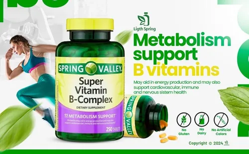 Vista 7 de Super Vitamina B Complex Tablets 250 + Spring Super Vitamina B Complex Tabletas Suplemento Dietético Paquete Exclusivo Better Ligth&Spring Guide