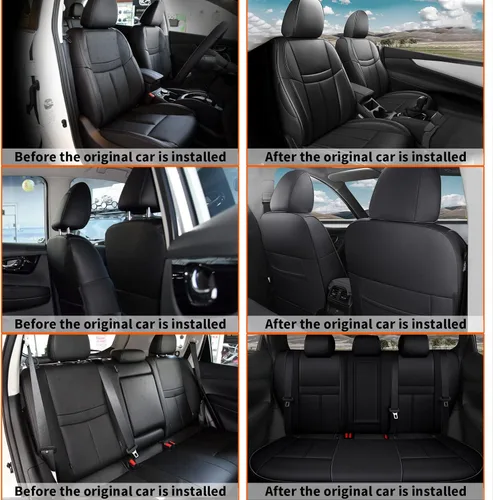 Vista 7 de AOMSAZTO Funda de asiento de coche personalizada para Nissan Murano fundas de asiento 2015 2016 2017 2018 2019 2020 2021 2022 2023 juego completo