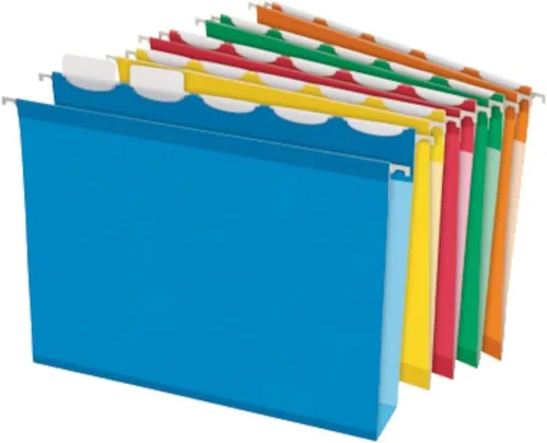 Pendaflex Carpetas colgantes extra capacidad reforzada con tecnología de pestañas ascendentes , Colores Variados