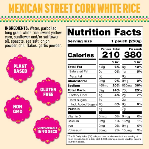 Vista 2 de SOMOS Arroz Blanco de Elote Callejero Mexicano, 8.8 OZ