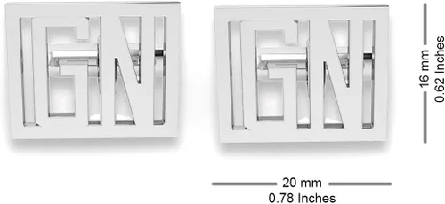 Vista 3 de Gemelos geométricos personalizados con nombre inicial para hombre