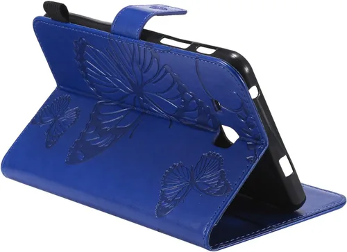 Vista 5 de Funda para Samsung Galaxy Tab A 7.0 2016 (SM-T280/T285) con portalápices [Encendido/apagado automático] Folio Stand Smart Magnetic Wallet Embossed