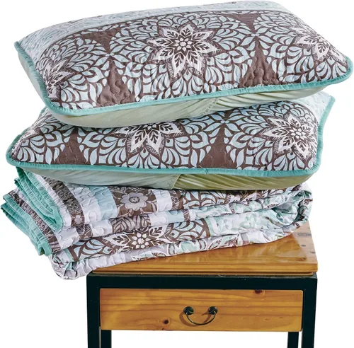 Vista 5 de Chezmoi Collection Bodhi - Juego de colcha con estampado de medallones florales de 3 piezas, juego de edredón colorido de microfibra bohemio