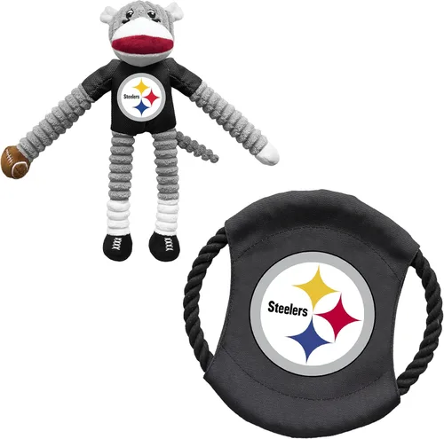 Vista 28 de Littlearth NFL Unisex NFL Sock Monkey and Flying Disc Pet Toy Combo Set