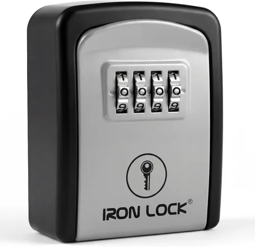 Vista 16 de Iron Lock® - Caja de bloqueo de llave XXL para llaves, combinación de 4 dígitos con código reajustable con interruptor A B, caja de seguridad extra
