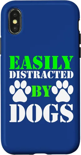 Vista 5 de Easily Distracted by Dogs for Puppy Dog Lover Funny Dog Paw Case for iPhone 16