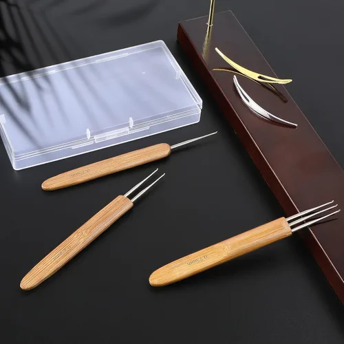 Vista 5 de AUGSUN Herramienta de gancho de ganchillo para rastas, trenzas de cabello para rastas, agujas de tejer ganchillo para manualidades trenzadas