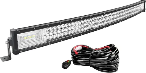 Vista 9 de Willpower Barra de luz LED curvada de 22 pulgadas, 270W, lente 7D, haz combinado de punto e inundación, triple fila de luces LED de trabajo