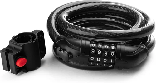 Monster Lock GUARD-15 - Candado de cable de bicicleta resistente, calibre 15, cable de acero de 6 pies de largo, máxima seguridad antirrobo para
