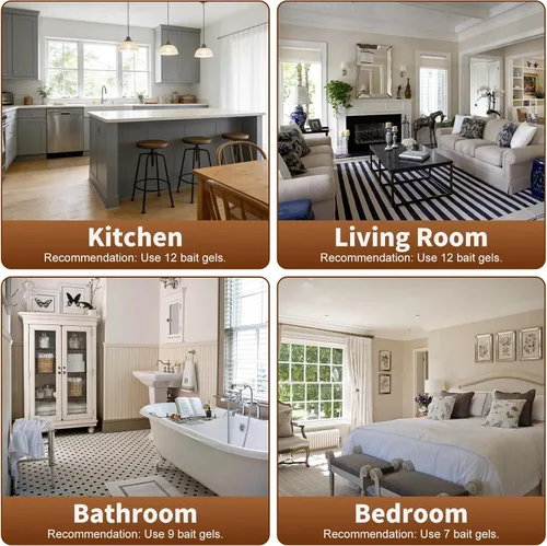 Vista 5 de Cockroach Gel Bait, Repellent All Roaches, 40PCS with Adhesive Pads, Cockroach Trap Indoor Home Fast-Acting & Long-Lasting Protection, Safe for