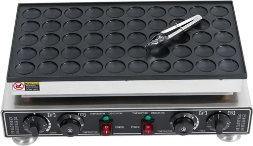 Vista 4 de 50pcs Mini máquina para hacer panqueques holandés comercial panqueques panqueques antiadherente Control de temperatura y tiempo 122-572℉ 1800W