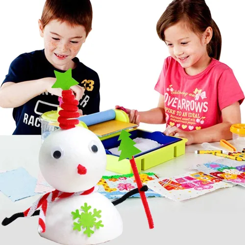 Vista 5 de DIYASY 100 bolas de espuma lisas blancas de 0.8 a 3.3 pulgadas para artes y adornos de Navidad, bolas redondas de poliestireno para manualidades