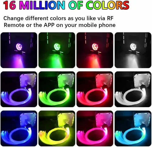 Vista 2 de Kit de techo de estrella de 32 W centelle+color Meteor Starlight, 1000 unidades de 0.03 pulgadas, 16.4 pies/16.4 ft, luz de techo de estrella