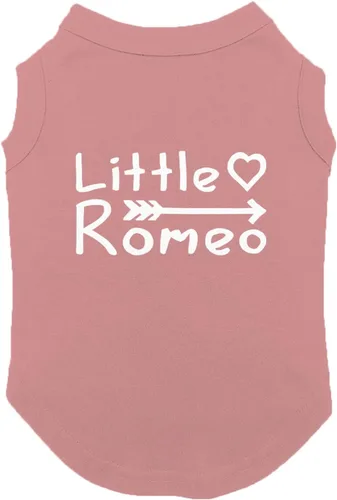Vista 3 de Little Romeo - Stud Guapo lindo Julieta Love Dog Shirt (negro, pequeño)