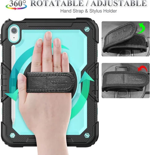 Vista 2 de SEYMAC stock Funda para iPad (A16) de 1110 generación de 11''10.9 pulgadas 20252022, funda de protección contra caídas de cuerpo completo