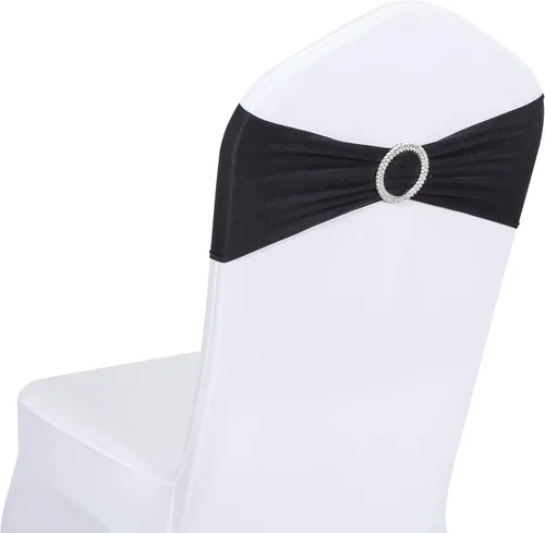 Obstal 10 cintas elásticas de elastano para sillas de recepción de boda, bandas elásticas universales para silla con hebilla deslizante para
