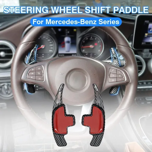 Vista 2 de Karltys Extensión de palanca de cambios de volante de fibra de carbono para Mercedes Benz B C GLA GLC GLE S Class Car Steering Wheel Shift Paddle