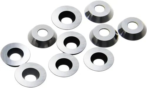 Vista 6 de Insertos redondos de carburo de 0.472 in (1/2 pulgada) para torneado de madera, cortador de carburo indexable R12 X 0.098 in para torno