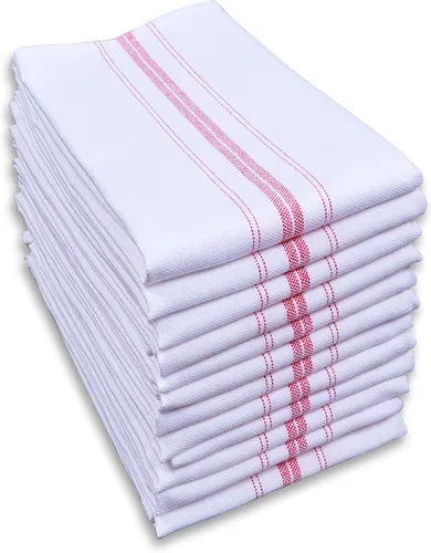 Vista 8 de AMOUR INFINI Juego de 12 toallas de cocina de algodón blanco, altamente absorbentes, suaves, de secado rápido, toallas comerciales, de restaurante