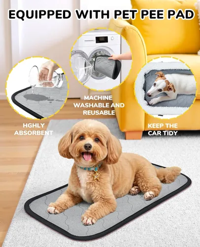 Vista 8 de BurgeonNest Asiento Elevador de Coche para Consola Central para Perros Pequeños, Asiento Elevador de Coche para Cachorros y Gatos con Cojín Suave