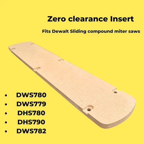 Vista 2 de Inserto de espacio libre cero Compatible con sierras ingletadoras compuestas deslizantes Dewalt DHS780, DHS790, DWS779, DWS782 y DWS 780 Dewalt
