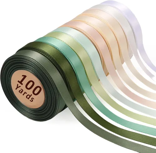 Vista 11 de LaRibbons Cinta de Satén de 3/8 Pulgadas 100 Yardas para Manualidades, 10 Yardas/Rollo 10 Rollos Paquete de Cinta de Satén Arcoíris de Doble Cara