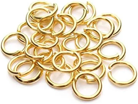 Vista 3 de Aeyistry 100 conectores de anillos abiertos para aretes, pulseras, collares, cadenas, joyas (0.394 pulgadas, dorado)